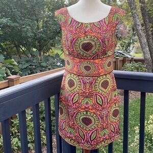 Milly of New York an‎ originial  Paisley SILK sleeveless dress boho hippie 8
